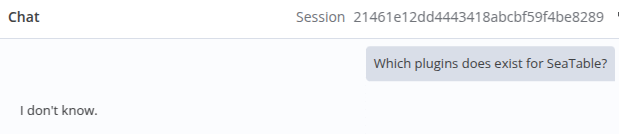 Answer of chatbot without knowledge